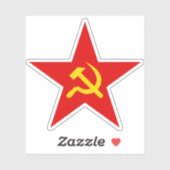 De hamer en sikkel ster - v2 (rood) sticker (Vel)