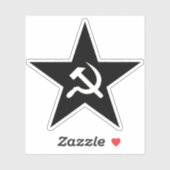 De hamer en sikkel ster - v2 (zwart) sticker (Vel)