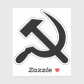 De hamer en sikkel (zwart) sticker (Vel)