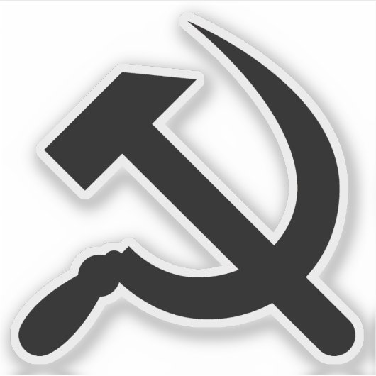 De hamer en sikkel (zwart) sticker (Voorkant)