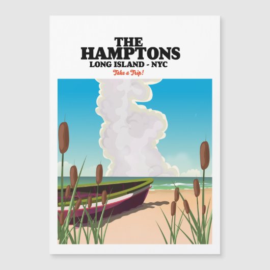 De Hamptons Long Island NYC, reisposter. (Voorkant)