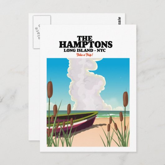 De Hamptons Long Island NYC, reisposter. Briefkaart (Voorkant / Achterkant)