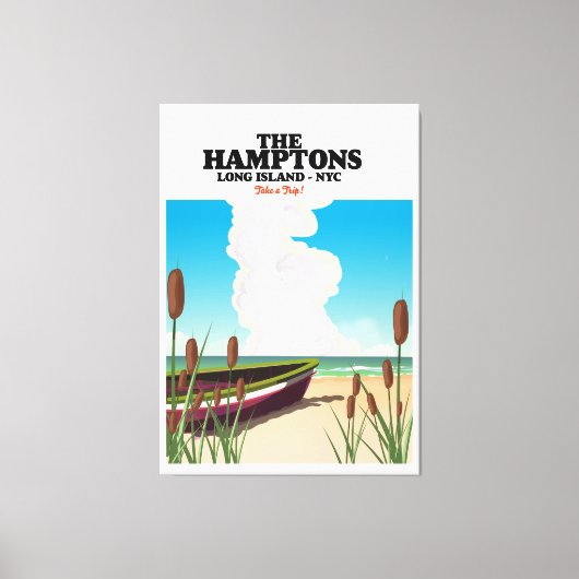 De Hamptons Long Island NYC, reisposter. Canvas Afdruk (Voorkant)