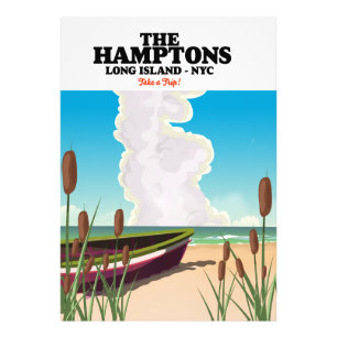 De Hamptons Long Island NYC, reisposter. Foto Afdruk