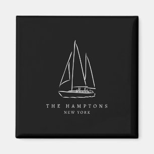 De Hamptons New York Jachtclub Zeilen Souvenir Magneet