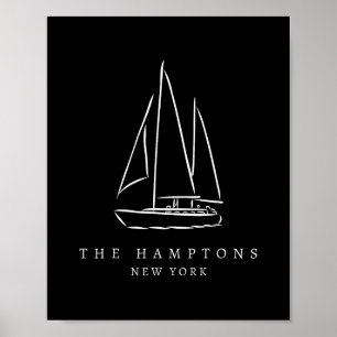 De Hamptons New York Jachtclub Zeilen Souvenir Poster