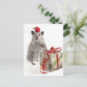 De Hamster van de Kerstman met Gift Feestdagenkaart (Staand voorkant)
