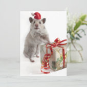 De Hamster van de Kerstman met Gift Feestdagenkaart (Staand voorkant)