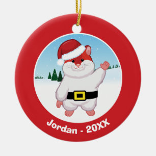 De Hamster van Kerstmis Keramisch Ornament