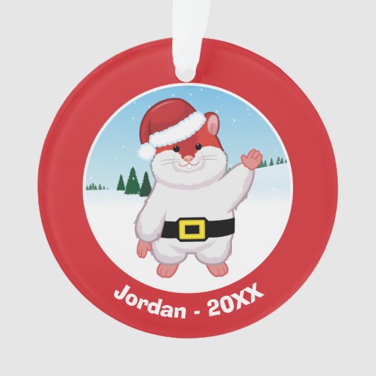 De Hamster van Kerstmis Ornament (voorkant)