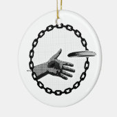 De hand die uitsteekt keramisch ornament (Links)