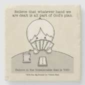 De hand die we hebben. stenen onderzetter (Voorkant)