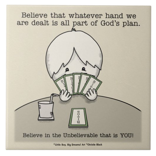 De hand die we hebben. tegeltje (Voorkant)