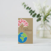 De hand- en rode en roze hartenboom van de Aarde Visitekaartje (Staand voorkant)