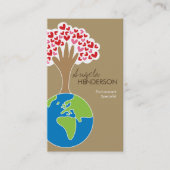 De hand- en rode en roze hartenboom van de Aarde Visitekaartje (Voorkant)