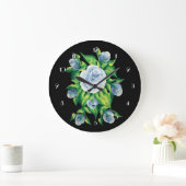 De hand schilderde Blauwe Rozen om de Klok van de (Huis)