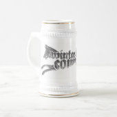 De hand stein bierpul (Voorkant links)