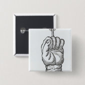 De hand van Glory Vierkante Button 5,1 Cm (Voorkant /achterkant)