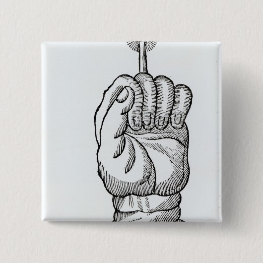 De hand van Glory Vierkante Button 5,1 Cm (Voorkant)