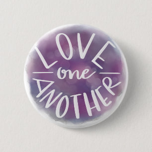 De hand-van letters voorzien Liefde van Bokeh van Ronde Button 5,7 Cm