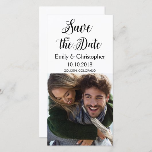 De hand Verpletterde Weddenschap van het Manuscrip Save The Date (Voorkant / Achterkant)