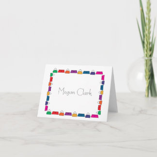 De handbaggrens van de koopjes Gepersonaliseerde S Notitiekaartje