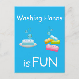 De handen wassen is FUN Corona Virus Safety Cute Briefkaart