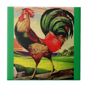 De handige Rooster roteren Tegeltje