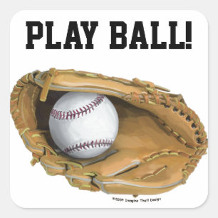 De Handschoen van het honkbal Vierkante Sticker