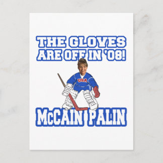 De handschoenen zijn van McCain Palin Briefkaart