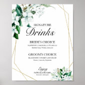 De handtekening Drink Greenery Geometric Floral El Poster (Voorkant)