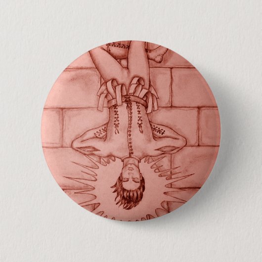 De Hanged Man Tarot Card Ronde Button 5,7 Cm (Voorkant)
