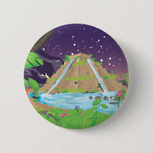 De Hangende Tuinen van Babylon Ronde Button 5,7 Cm