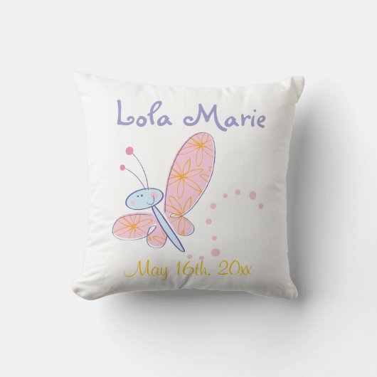 De Happy Butterfly Kussen (Voorkant)