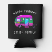 De Happy Camper Custom Name van de Retro Blikjeskoeler (Voorkant)