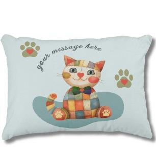 De Happy Cat Kleurrijke Patchwork Aanpasbaar Accent Kussen