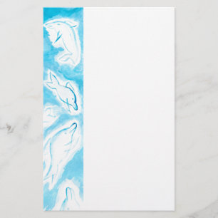 De Happy Dolphins blauwe leuke tekening van FabSpa Briefpapier