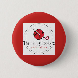 De Happy H Atlanta Crochet Logo-Red Ronde Button 5,7 Cm
