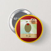 De Happy Olive Ronde Button 5,7 Cm (Voorkant /achterkant)