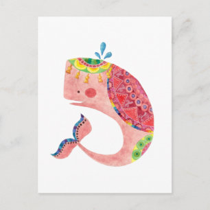 De Happy Pink Whale Briefkaart