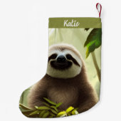 De Happy Sloth Digital Art gepersonaliseerd Kleine Kerstsok (Achterkant)