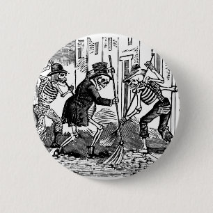 "De Happy Street Cleaner Calaveras" Ronde Button 5,7 Cm