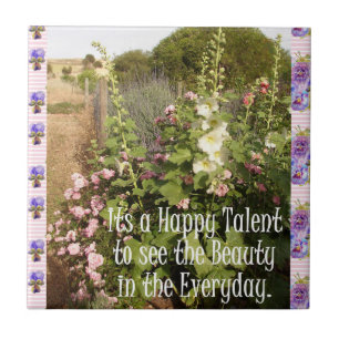 De Happy Talent Beauty floral Quote Ceramic Tile Tegeltje