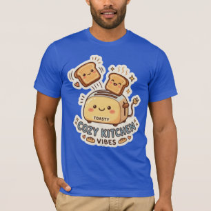 De Happy Toaster Grappige Ontbijt Sticker T-shir T-shirt