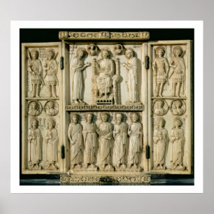 De Harbaville Triptych die Christus Enthroned afsc Poster