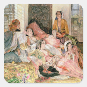 De harem, c.1850 vierkante sticker