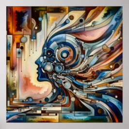 De harmonieuze paradox - Abstracte Vrouw Kunst Poster