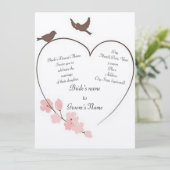 “De Hart van Liefdesvogel” Trouwdag Kaart (Staand voorkant)