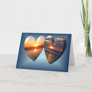De Harten van de zonsondergang Feestdagen Kaart