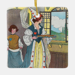 De hartenkoningin maakte wat taarten, kinderrijmpj keramisch ornament